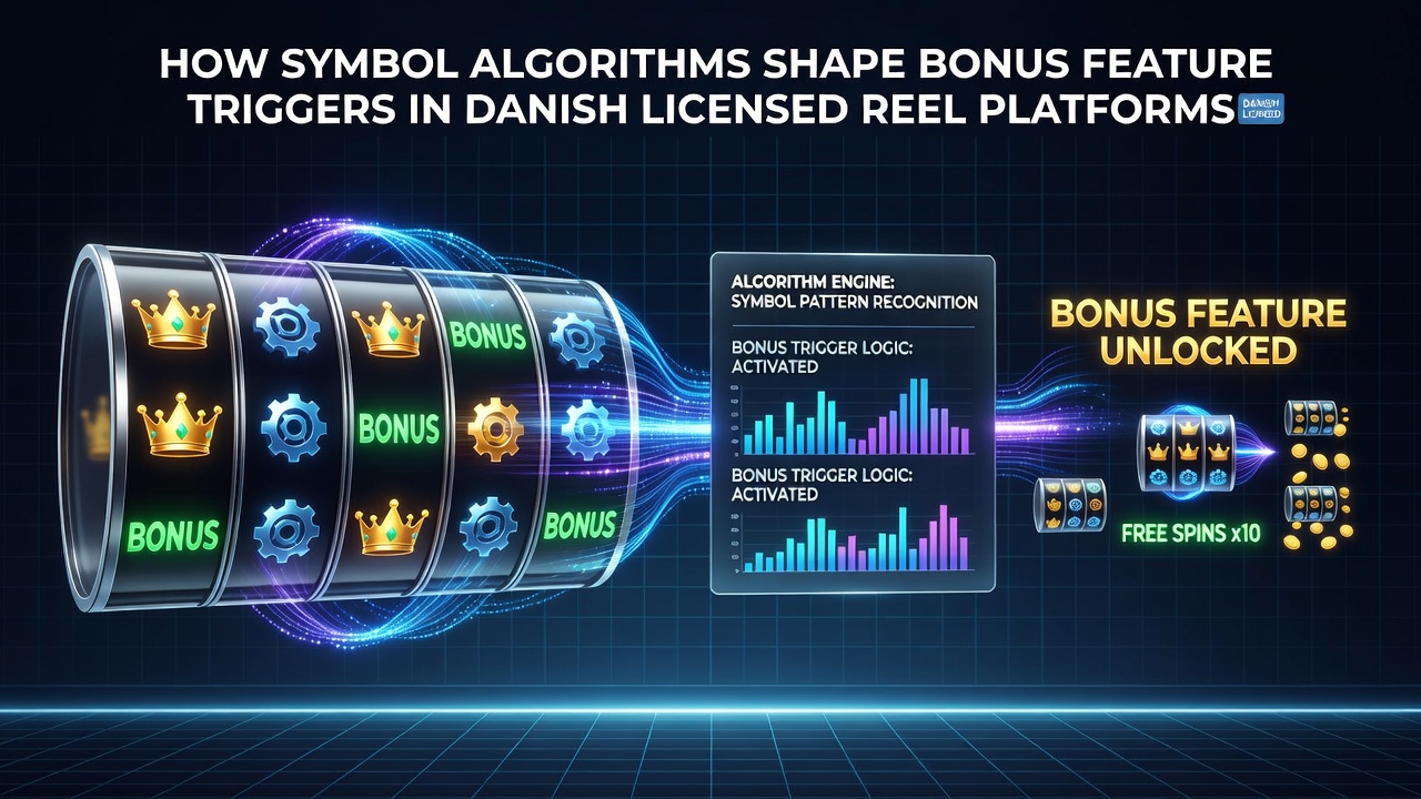 Diagram over hvordan symbolplaceringer påvirker bonusudløsere i virtuelle spilleautomater